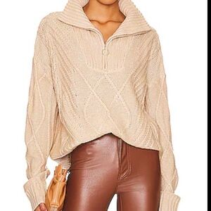 SNDYS Jax Beige Knit Sweater